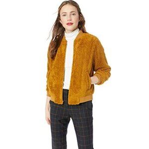 J. Crew Mercantile - Sherpa Bomber Teddy Jacket J6778 | Size Small | Goldenrod